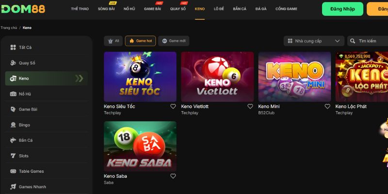 Sảnh xổ số đa dạng hình thức